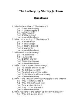 The Lottery Questions and Answers .